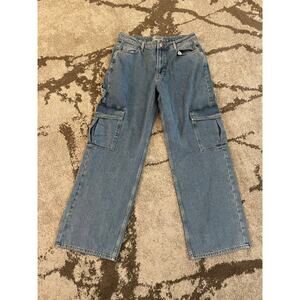 New Look kind Denim Cargo Jeans Durable Denim w/ Utilitarian Flare